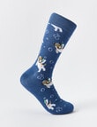 Mazzoni Snorkelling Dog Viscose Bamboo-Blend Sock, Blue product photo