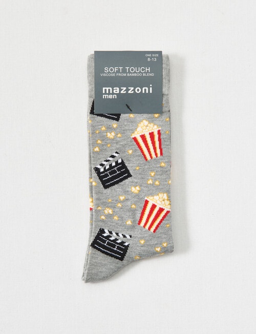 Mazzoni Popcorn Viscose Bamboo-Blend Sock, Grey Marle product photo View 02 L