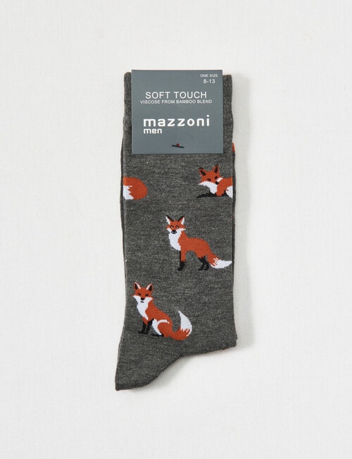 Mazzoni Fox Viscose Bamboo-Blend Sock, Grey product photo View 02 L