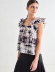 State of play Leona Print Blouse, Black & White product photo