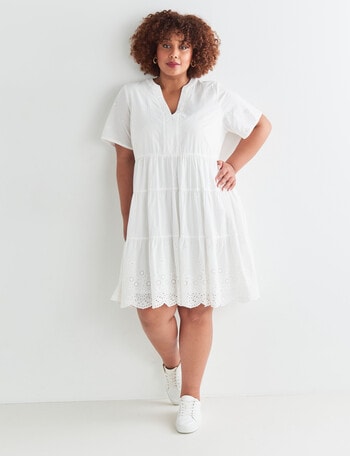 Studio Curve Anglaise Dress, White product photo