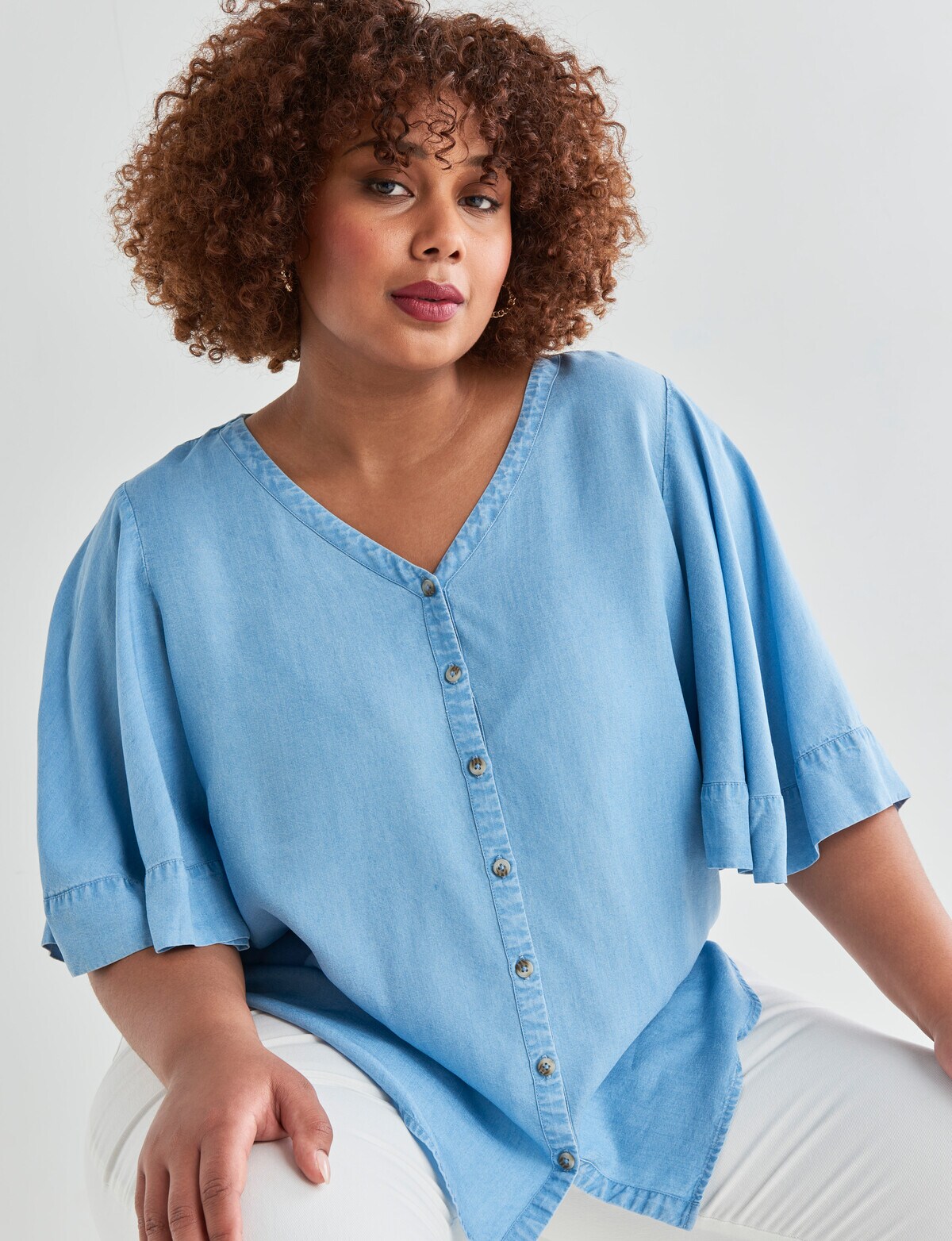Women's Summer Casual Button Down Denim Shirt Collared Short Sleeve Shirt  Pocket Tops - Walmart.com