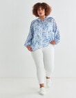 Studio Curve Ditsy Floral Blouse, Blue & White product photo View 03 S