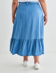 Studio Curve Wrap Lyocell Denim Skirt, Blue product photo View 02 S