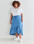 Studio Curve Wrap Lyocell Denim Skirt, Blue product photo View 03 S