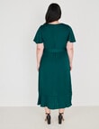 Studio Curve Hammered Satin Dress, Emerald product photo View 02 S