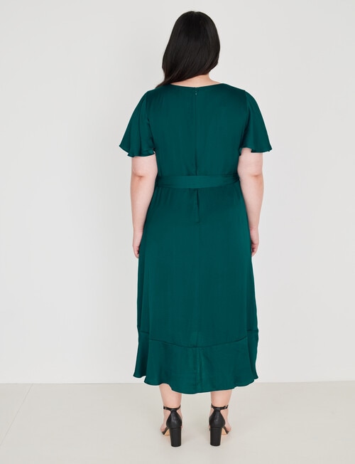 Studio Curve Hammered Satin Dress, Emerald product photo View 02 L