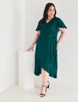 Studio Curve Hammered Satin Dress, Emerald product photo View 03 S