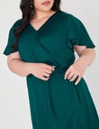 Studio Curve Hammered Satin Dress, Emerald product photo View 04 S