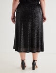 Studio Curve Sequins Midi Skirt, Black product photo View 02 S