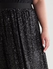 Studio Curve Sequins Midi Skirt, Black product photo View 04 S