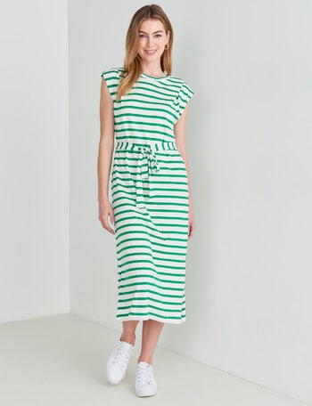 Zest Holiday Shop Knit Tee Dress, Green & White product photo