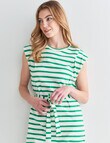 Zest Holiday Shop Knit Tee Dress, Green & White product photo View 04 S