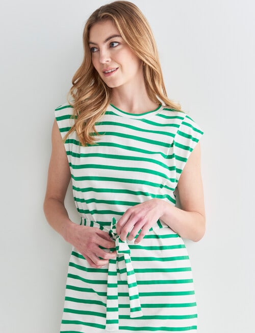 Zest Holiday Shop Knit Tee Dress, Green & White product photo View 04 L