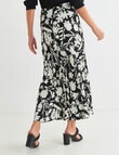Whistle Floral Fit and Flare Midi Skirt Black & White product photo View 02 S