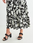 Whistle Floral Fit and Flare Midi Skirt Black & White product photo View 04 S