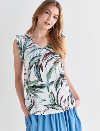 Zest Holiday Shop Tie Back Tank Top, Tropical White product photo