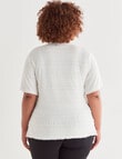 Studio Curve Textured Mesh Top, White product photo View 02 S
