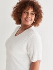 Studio Curve Textured Mesh Top, White product photo View 04 S