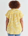 Studio Curve Printed Cheesecloth Shirt, Yellow product photo View 02 S