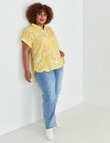 Studio Curve Printed Cheesecloth Shirt, Yellow product photo View 03 S