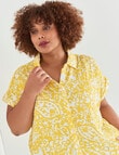 Studio Curve Printed Cheesecloth Shirt, Yellow product photo View 04 S