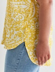 Studio Curve Printed Cheesecloth Shirt, Yellow product photo View 05 S