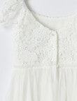 Mac & Ellie Formal Maisie Lace Tulle Dress, Vanilla product photo View 02 S