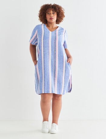 Studio Curve Stripe Column Dress, Blue product photo