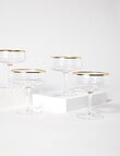 CinCin Kingston Champagne Saucer, Gold Rim, Set of 4 product photo View 03 S