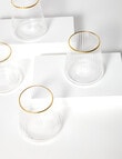 CinCin Kingston Double Old Fashioned Tumbler Gold Rim, Set of 4 product photo View 02 S