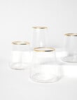 CinCin Kingston Double Old Fashioned Tumbler Gold Rim, Set of 4 product photo View 03 S