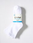 Gym Equipment Quarter Crew Cushion Foot Sock, 4-Pack, White product photo View 02 S
