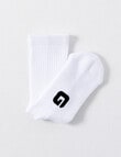 Gym Equipment Quarter Crew Cushion Foot Sock, 4-Pack, White product photo View 03 S