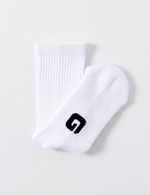 Gym Equipment Quarter Crew Cushion Foot Sock, 4-Pack, White product photo View 03 L