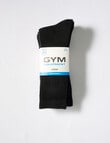 Gym Equipment Crew Cushion Sock, 3-Pack Black product photo View 02 S