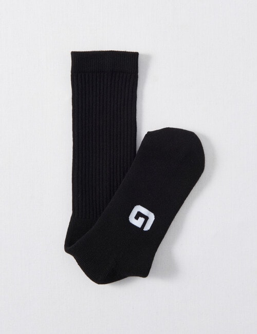 Gym Equipment Crew Cushion Sock, 3-Pack Black product photo View 03 L