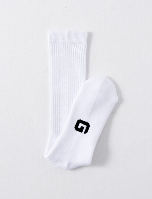 Gym Equipment Crew Cushion Foot Sock, 3-Pack, White product photo View 03 L