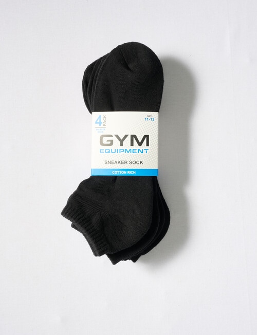 Gym Equipment Sneaker Cushion Foot Sock, 4pack, Black product photo View 02 L