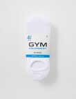 Gym Equipment No-Show Sock, 4-Pack, White product photo View 02 S