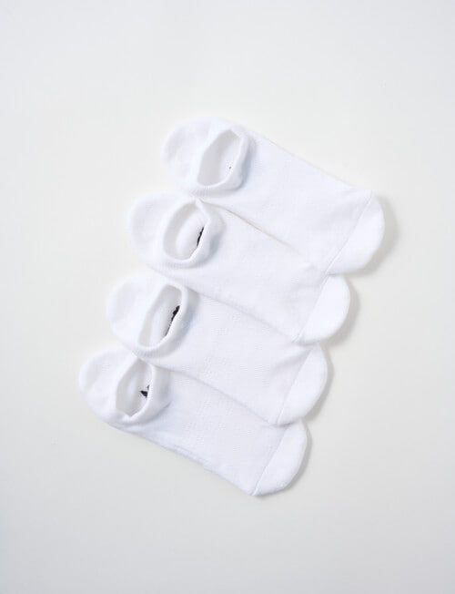 Gym Equipment No-Show Sock, 4-Pack, White product photo View 03 L