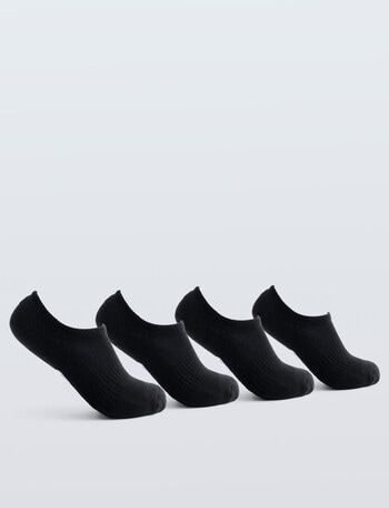Gym Equipment No-Show Sock, 4-Pack, Black product photo