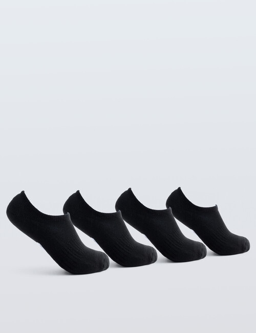 Gym Equipment No-Show Sock, 4-Pack, Black product photo