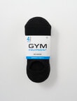 Gym Equipment No-Show Sock, 4-Pack, Black product photo View 02 S