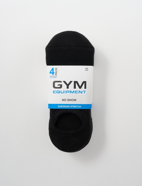 Gym Equipment No-Show Sock, 4-Pack, Black product photo View 02 L