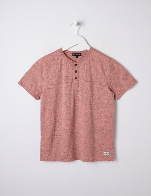 No Issue Marled Henley Short Sleeve Tee, Rust product photo
