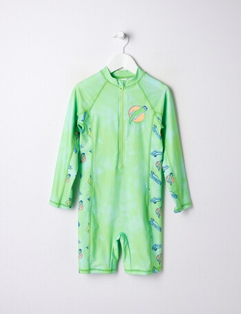 Wavetribe Crocodile Long Sleeve Rash Suit, Green product photo
