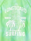 Wavetribe Long Board Short Sleeve Rash Top, Green product photo View 02 S