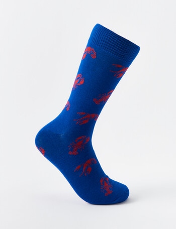 Mazzoni Crayfish Cotton-Blend Dress Sock, Blue product photo