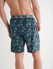 Mazzoni Palm Leaf Printed Knit Short, Charcoal product photo View 02 S